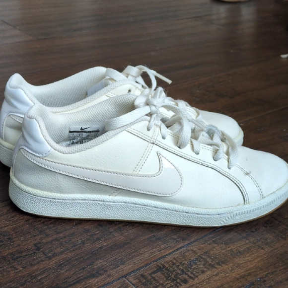 Nike Shoes - Nike Off-White Leather Court Sneakers